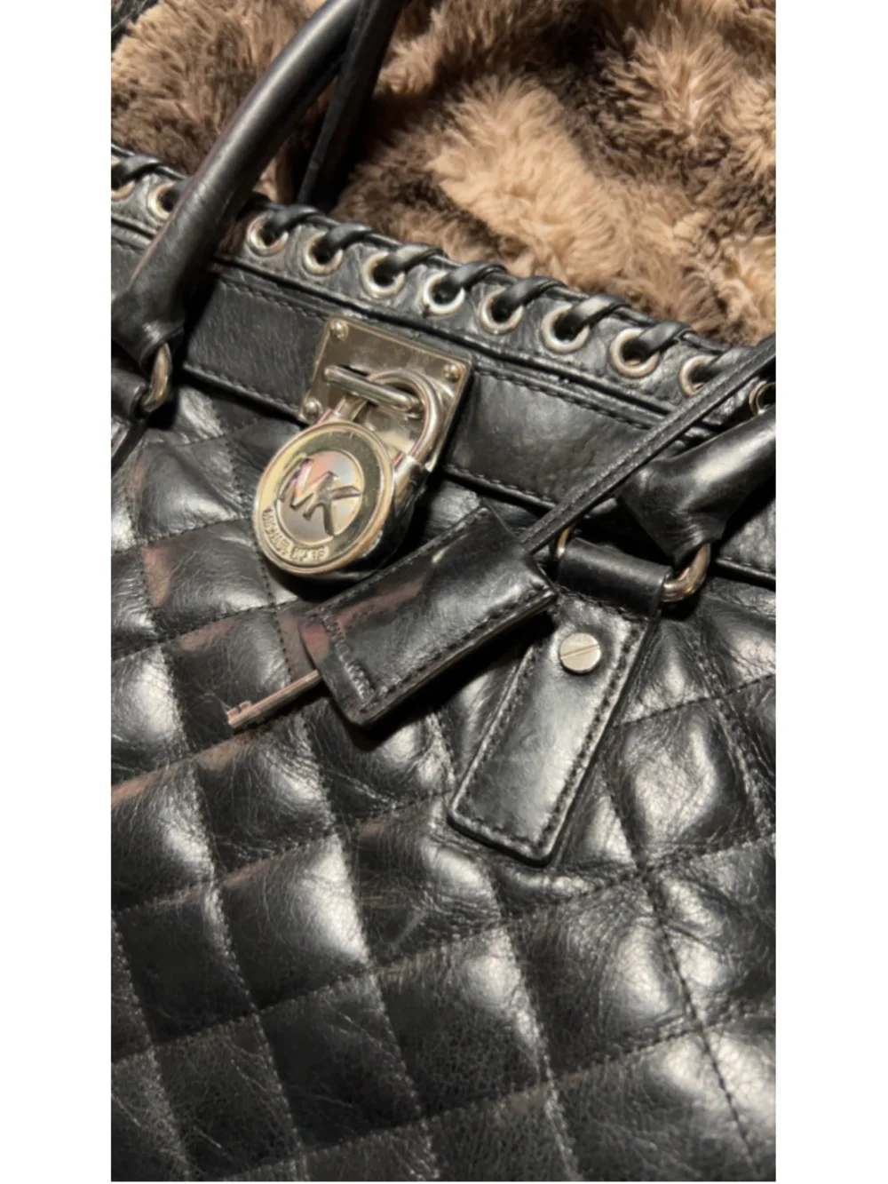 Women's Michael Kors Quilted Hippie Grommet Hamilton